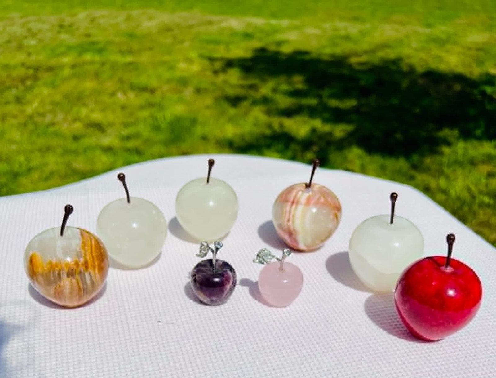 Onyx, Amethyst & Rose Quartz Apples from Foster Creations LLC